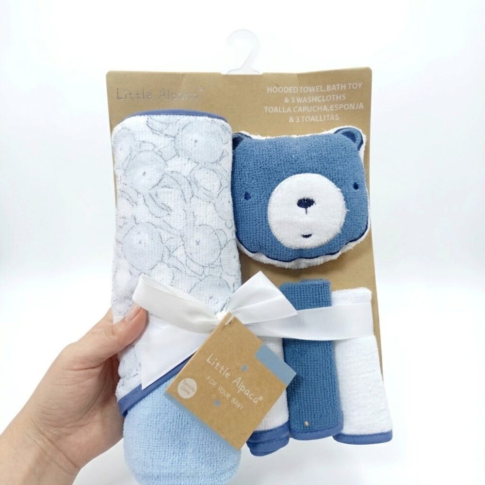 Set de toalla con esponja 5pcs azul